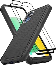 Jeylly for Samsung A03 Core Case, Galaxy A03 Core Case with 2 Screen Protector, Heavy Duty Shockproof Full Body Protection Durable Rubber Cover for Samsung Galaxy A03 Core, Black