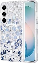 Samsung Galaxy S26 Case - [Magnetic and Wireless Charging] - Designer Phone Case - Flowerbed Blue Gems
