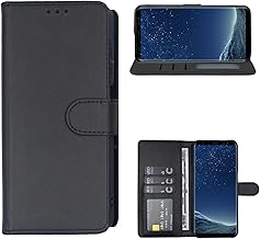 Compatible with for Samsung Galaxy S8 Wallet Case, Leather Flip Credit Card Holder Stand Phone Cover (Black, for Galaxy S8)