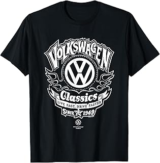 Flaming VW Biker Logo T-Shirt