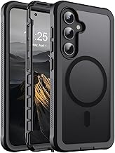 Magnetic for Samsung Galaxy S25 Case case, [Compatible with MagSafe][Military Grade Drop Protection][Heavy Duty Protection][Non-Slip][Shockproof] 2-Layer Durable Bumper Phone Case 6.2"-Black