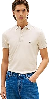 Men's Short Sleeve Polo Shirts in Slim Fit with Stretch and Organic Pique Cotton