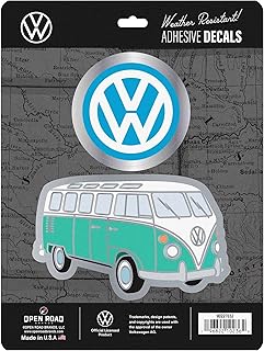 Volkswagen Logo Adhesive Vinyl Decals - Fun Set of Volkswagen Stickers for Car, Window, Water Bottle or Laptop, 1 Pack (2 Count)