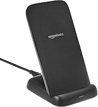 Wireless Phone Charger Stand, 10W Qi Certified with USB Cable, Compatible with iPhone 16/15/14/13/12/11/X, Samsung & More, with USB Cable, Black (No AC Adapter)