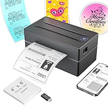 Bluetooth Thermal Shipping Label Printer: 4x6 Wireless Label Maker with Tape for Small Business - Compatible with iPhone, Android, Windows & Mac, Widely Used for USPS UPS Amazon Shopify Etsy