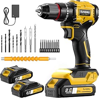 Cordless Power Drill Set - 620in-lbs 3/8" Metal Chuck Electric Drill w/Brushless Motor & 23+3 Torque Settings & 2 Battery & LED Light - Drills Driver for Home DIY Woodworking Bricks Drilling