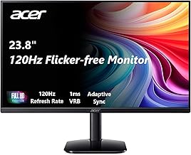 KB242Y - 23.8 Inch IPS Zero-Frame Full HD (1920 x 1080) Monitor | Tilt | Up to 120Hz Refresh | 1ms (VRB) | sRGB 99% | HDMI & VGA Ports | Adaptive-Sync Support (FreeSync Compatible)
