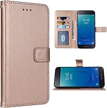 Compatible with Samsung Galaxy J2 Pure J2 Core J 2 Dash 2J Shine Wallet Case Wrist Strap Lanyard Flip Cover Card Holder Cell Phone Cases for J2Core J2Dash J2Pure J2Shine Rose Gold