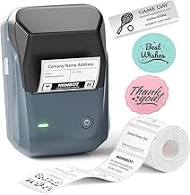 NIIMBOT B1 Label Maker Machine, Thermal Label Printer Easy to Use for Office, Home, Business, Came with 1 Roll White Label(Blue)