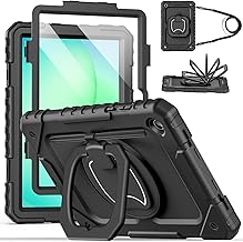 Cantis Case for Samsung Galaxy Tab A11 Plus 11 Inch 2026 (SM-X230/X236/X238), Shockproof Case for Tab A11+ with Screen Protector/Rotating Stand/Pen Holder/Shoulder Strap, Black