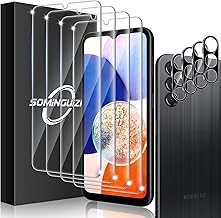 4+4 Pack for Samsung Galaxy A14 5G Screen Protector & Phone Camera Lens Protector 9H Tempered Glass Cell Phone Protector, Anti-Fingerprint Camera Case (Galaxy A14)