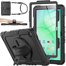SEYMAC stock Case for Samsung Galaxy Tab A11+ Plus/A9+ Plus 11'', Full-Body Drop Protection Case with Screen Protector Pencil Holder [360° Rotating Hand Strap] &Stand - Black