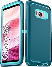 Compatible for Samsung Galaxy S8 Case: Galaxy S8 Case【NOT Fit S8 Plus】 Upgrade 3-in-1 Full Body Shockproof Rubber Cover, Tough Rugged Dustproof Defender Protection Case Samsung Galaxy S8, Teal