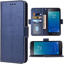 Compatible with Samsung Galaxy J2 Pure J2 Core 2018 2020 J 2 Dash 2J Shine 2019 Wallet Case Wrist Strap Lanyard Flip Card Phone Cover for J2Core J2Dash J2Pure J2Shine SM-J260A J260A Women Men Blue
