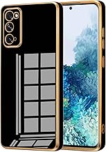 Designed for Galaxy Note 20 Case,Plating Gold Edge for Case Soft TPU Protective Shockproof Flexible Samsung Galaxy Note 20 6.7 inch(Black)
