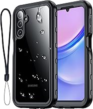 for Samsung Galaxy A15 5G Case Waterproof, [IP68 Underwater][Dropproof][Dustproof][Real 360] [Non-Slip] Heavy Duty Tough Rugged Shockproof Protective Phone Case for Galaxy A15 5G 6.5",Black