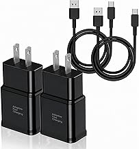Type C Charger Fast Charging, 2 Pack USB C Android Phone Wall Charger Block & 6ft Charge Cable Cord, for Samsung Galaxy S8 / S9 / S10 Plus Active S10e, S20 / S21 Ultra Plus, Note 8 9 10, Pixel 3 etc