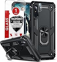 LeYi for Samsung Galaxy A10e-Phone Case: Galaxy A10e Case with Screen Protector and Camera Lens Protector, Military Heavy Duty Mobile Cell Case Covers Magnetic Ring Stand para A 10e SM102U Boys, Black