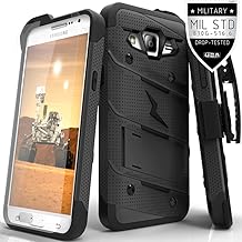 Galaxy Grand Prime G530 Case, Zizo Bolt Cover [.33mm 9H Tempered Glass Screen Protector] Included [Military Grade] Armor Case Kickstand Holster