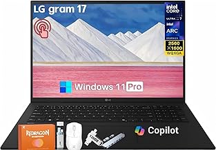 gram 17" Copilot+ PC, Thin & Lightweight Laptop, Intel Evo Edition - Intel Core Ultra 7 258V, 32 GB RAM, 2 TB SSD, 17" WQXGA (2560x1600), Intel ARC Graphics, Wi-Fi 7, Backlit KB, Windows 11 Pro