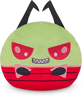 TeeTurtle Reversible Invader Zim Zim + Human Disguise 6-Inch Two-Sided Flip Plush Toy with Embroidered Details - Cute Mini Collectible Plush for Kids, Teens, and Adults