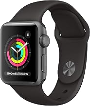 Watch Series 3 [GPS 38mm] Smart Watch w/Space Gray Aluminum Case & Black Sport Band. Fitness & Activity Tracker, Heart Rate Monitor, Retina Display, Water Resistant