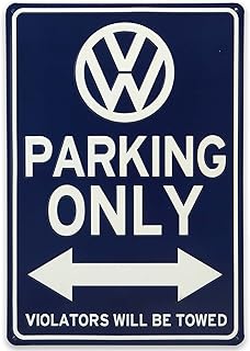 Volkswagen Parking Only Metal Sign - Vintage Volkswagen Sign for Garage or Man Cave