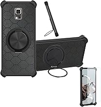 Case Compatible for Samsung Galaxy S5 Active Phone Case Cover [with 1* Tempered Glass Screen Protector] Hybrid Case[360°Ring Support, Magnetic] CX-25-HEI