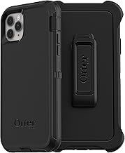iPhone 11 Pro Max Defender Series Case - Black, Rugged & Durable, with Port Protection, Includes Holster Clip Kickstand