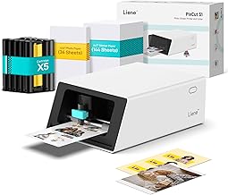 Liene PixCut S1 Inspire Kit - All-in-One Color Sticker Printer & Cutting Machine, Thermal Dye-Sublimation Photo Printer, 300 DPI, Color Label Maker with 180 Sheets (36 Photo + 144 Sticker Paper)