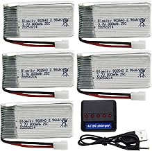 Blomiky 5 Pack 3.7V 800mAh Li-PO 25C MX2.0 Battery and 4 in 1 Board Box fit for Syma X5SW X5C-1 X5 X5C X5SC H42 T5W H5C CW4 SS40 FQ36 and V931 T32 S5C S5W 4-Axis RC Drone Aircraft / 3.7V 800mAh *5