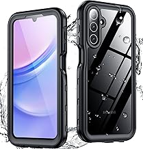 SPIDERCASE for Samsung Galaxy A15 5G Case Waterproof, Full Heavy Duty Protection, Built-in Screen & Camera Lens Protector, Military Shockproof, Dustproof & Drable Galaxy A15 5g Phone Case 6.5"-Black