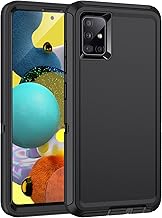 for Galaxy A51 5G Case,[Without Screen Protector] Shockproof Dropproof Dustproof 3-Layer Protection Rugged Heavy Duty Hard Cover Case for Samsung Galaxy A51 4g 6.5 inch,Black