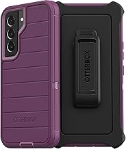 Defender Series Case for Samsung Galaxy S22 (Only) - Holster Clip Included - Microbial Defense Protection - Non-Retail Packaging - Happy Purple