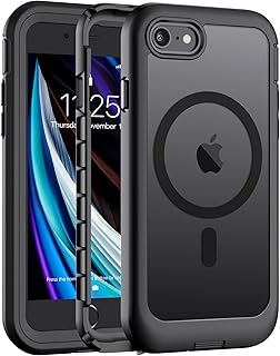 jaroco Magnetic for iPhone SE Case 3rd/2rd,iPhone 8/7 Case, [Compatible with MagSafe][Military Grade Drop Protection][Heavy Duty Protection][Non-Slip] 2-Layer Bumper Phone Case 4.7''-Black