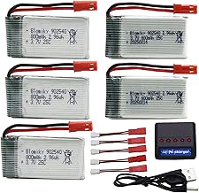 Blomiky 5 Pack 3.7V 800mAh 25C Rechargeable Li-po JST Plug Batteries and 4 in 1 Board Fit for MJX X300C X400W X600 X800 RC Quadcopter Drone / 3.7V 800mAh JST *5
