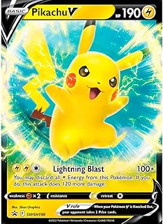 Pokemon Pikachu V SWSH198 Sword & Shield Promos Original Card English Promo Glossy + Card Saver Friki Monkey