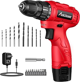 12V Cordless Drill, 3/8-Inch Keyless Chuck, High-Speed 1400 RPM & 25+1 Torque Control, Electric Power Drill Kit with 21pcs Bits, Battery and Charger