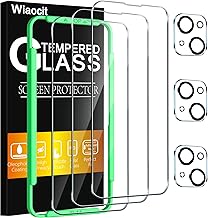 3 Pack Tempered Glass Screen Protector for iPhone 14 with 3 Pack Camera Lens Protector, 9H Hardness, Bubble Free, Case Friendly