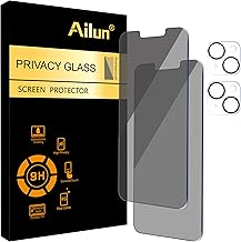 2 Pack Privacy Screen Protector for iPhone 14[6.1 inch] + 2 Pack Camera Lens Protector, Anti Spy Private Tempered Glass Film, Case Friendly, [9H Hardness] - HD