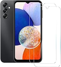 Screen Protector for Samsung Galaxy A14, 2-Pack Clear 9H Tempered Glass Film Cover Sensor Protection Case Friendly for 6.6 inch