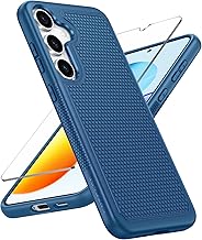 for Samsung Galaxy S25 Case: Dual Layer Heavy Duty Cell Phone Protective Cover Shockproof Rugged with Non-Slip Textured - Military Drop Protection Bumper Tough - 2025, 6.2 inch (Blue)