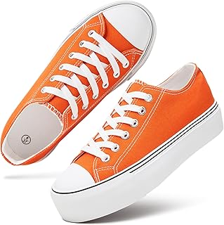Platform Sneakers for Women White Platform Shoes Low Top Tennis Shoes Non Slip Black Fashion Canvas Sneakers