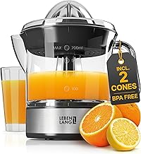 LEBENLANG Orange Juicer Electric - 2 cones & BPA-free I High juice yield & Large Volume I 24oz Lemon Juicer Squeezer I Electric Citrus Juicer Orange Juice Press Juicers Exprimidor De Naranjas Limones