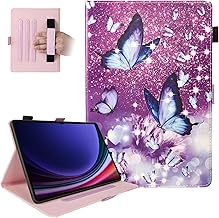 Dteck for Samsung Galaxy Tab S10+/S9+/S8+/S7 FE/S7 Plus Case with S Pen Holder, Shockproof Stand Smart Folio Protective Auto Sleep/Wake Cover, Fairy Butterfly
