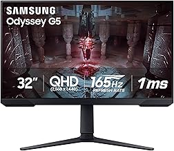 27-Inch Odyssey G51C Series QHD Gaming Monitor, 165Hz, 1ms, VESA Display HDR10, AMD FreeSync Premium, Black Equalizer, Virtual Aim Point, LS27CG512ENXZA