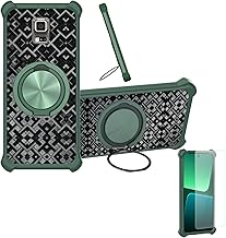 Case Compatible for Samsung Galaxy S5 Active Phone Case Cover [with 1* Tempered Glass Screen Protector] Hybrid Case[360°Ring Support, Magnetic] CX-20-LV