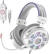 Open Back Gaming Headset with 7.1 Surround Sound, Flowing RGB, USB Control Box, Soft Ear Pads, Wired Headset with Noise canceling Mic for PC, PS5, PS4, Laptop, Mac - H19WP