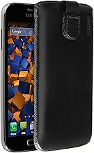 mumbi Real Leather Pouch with Flap and Pull-Up Strap for Samsung Galaxy Grand Neo Plus