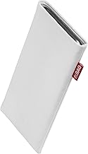fitBAG Rock White Custom Tailored Sleeve for Samsung Galaxy Grand Neo Plus. Fine Suit Fabric Pouch with Integrated Microfibre Lining for Display Cleaning